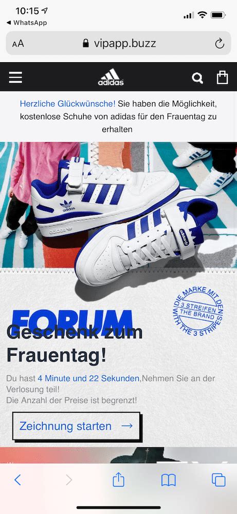 adidas schuhe verlosung frauentag|Werden Adidas Schuhe zum Frauentag per WhatsApp .